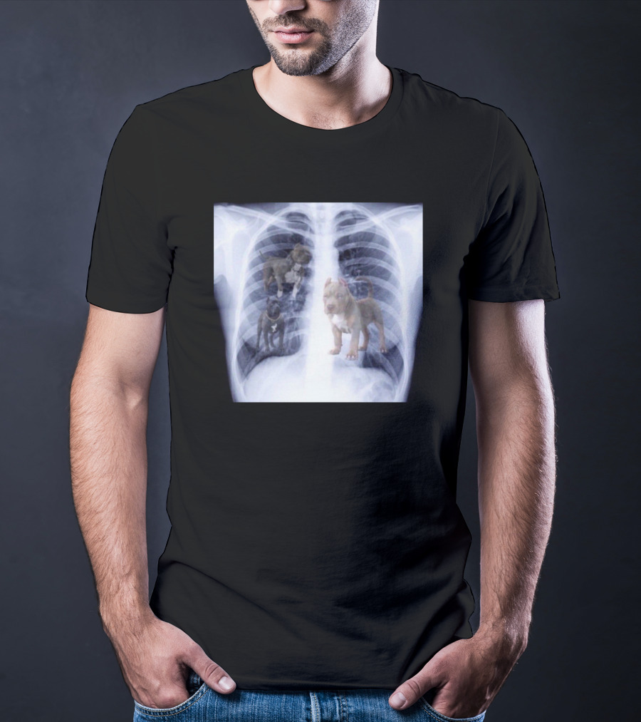 Jeremy Reaves XRay Dog Pitbulls In Chest Cavity T-Shirt