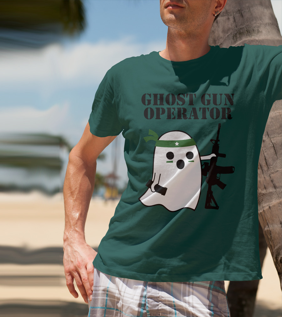 Ghost Gun Operator Ghost With Bandana And Rifle T-Shirt