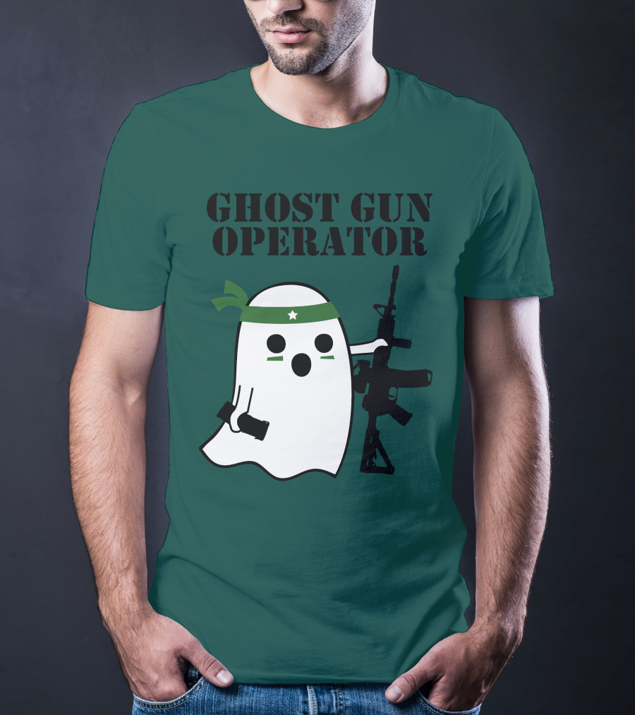 Ghost Gun Operator Ghost With Bandana And Rifle T-Shirt