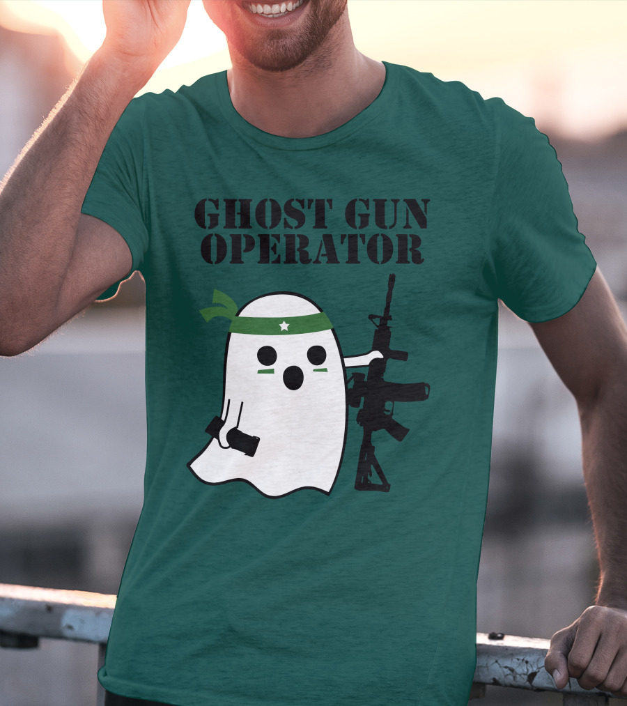 Ghost Gun Operator Ghost With Bandana And Rifle T-Shirt