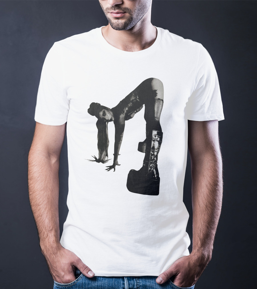 Lady Gaga Chromatica Black And White Striking Pose Platform Boots T-Shirt