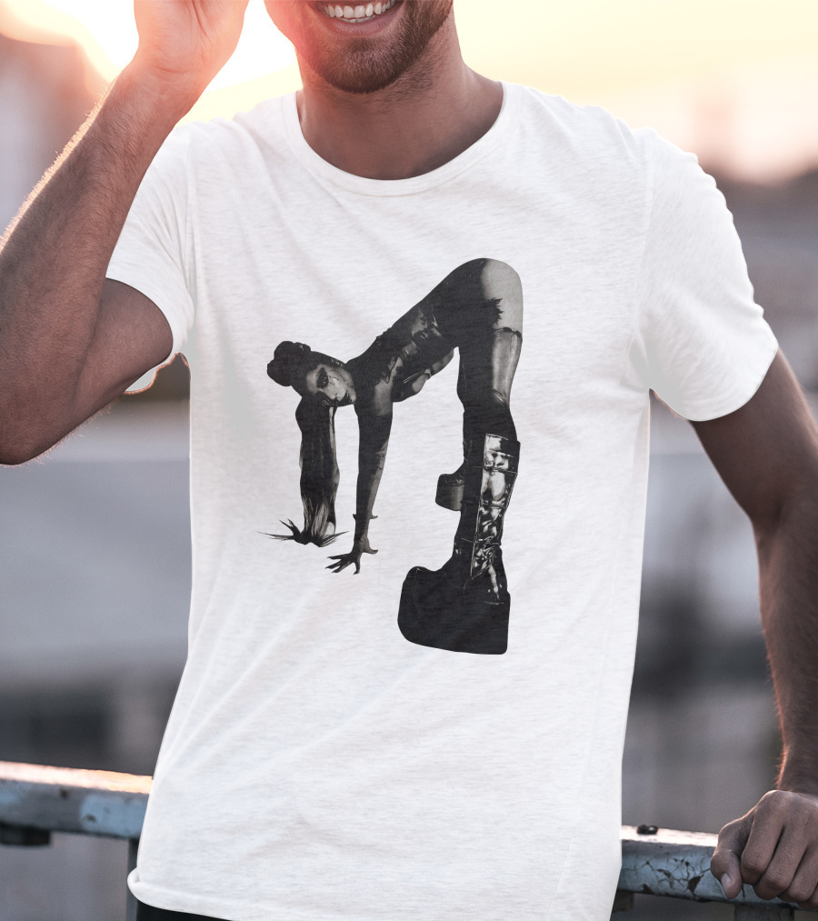 Lady Gaga Chromatica Black And White Striking Pose Platform Boots T-Shirt