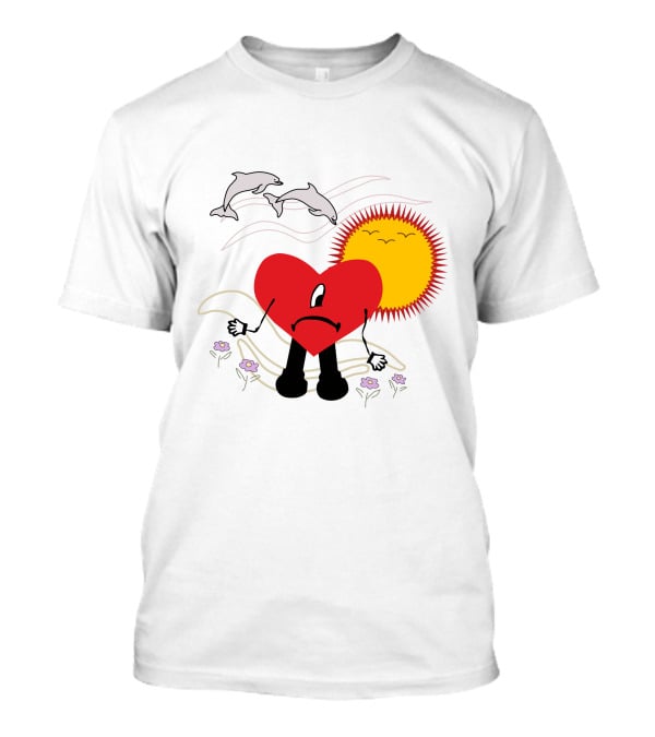 Bad Bunny Un Verano Sin Ti Album Heart Sun Dolphins Flowers Scene T-Shirt