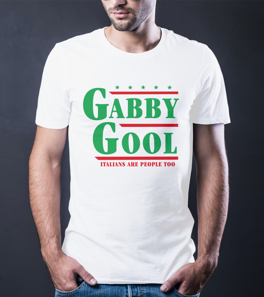 Gabby Gool Italians Are People Too Green Red Stars T-Shirt