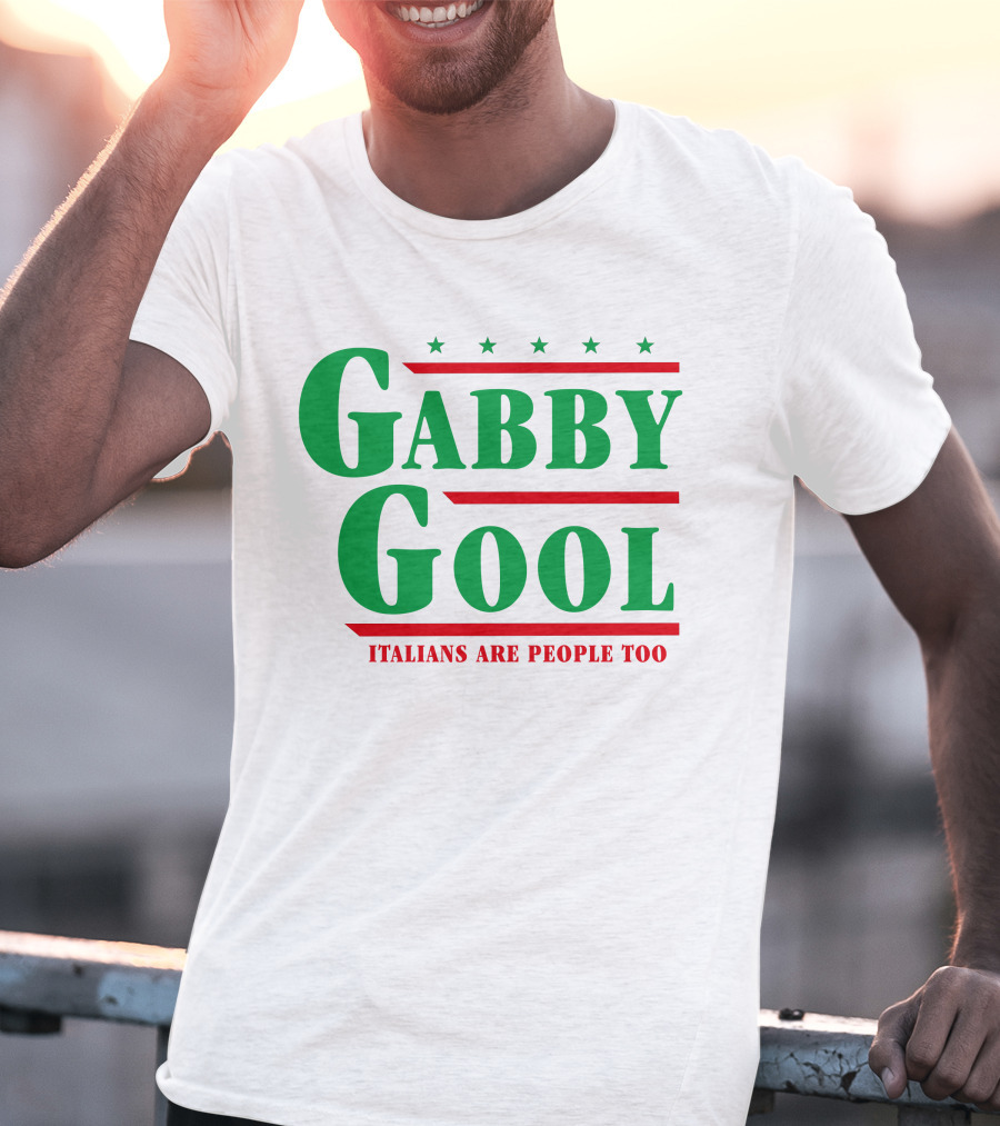 Gabby Gool Italians Are People Too Green Red Stars T-Shirt