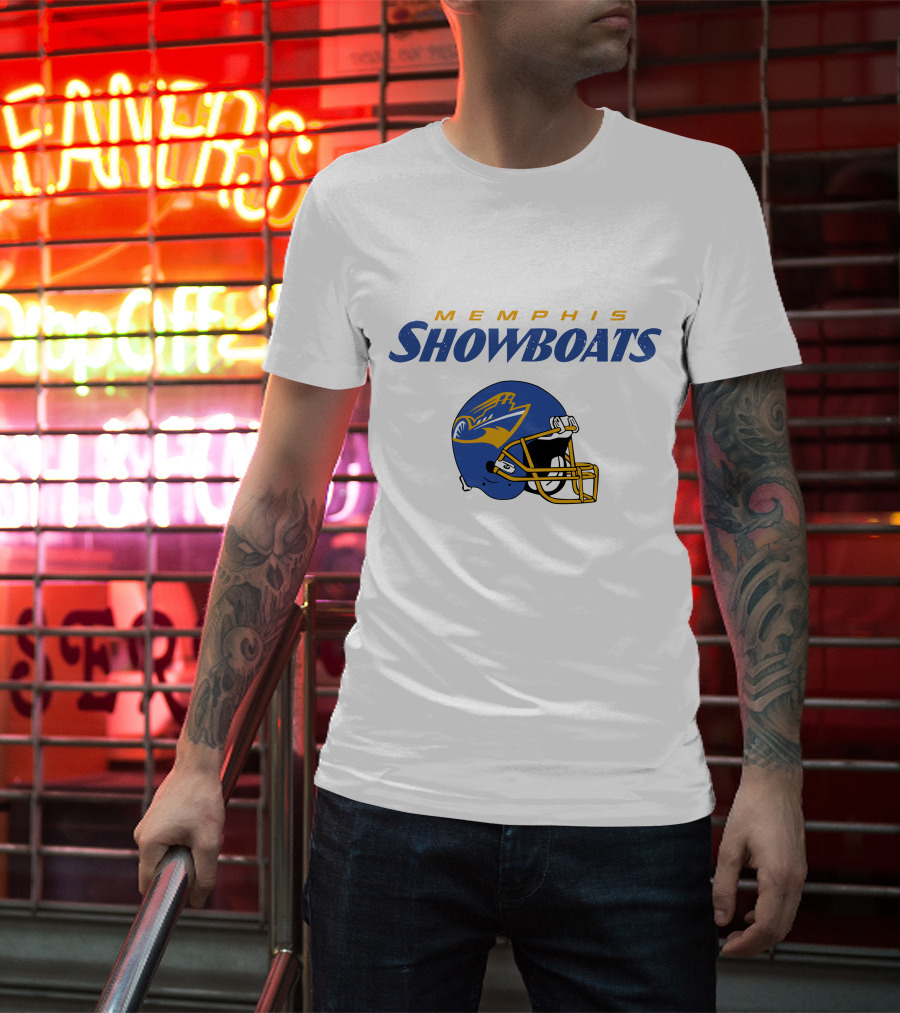 Memphis Showboats Vintage Helmet T-Shirt