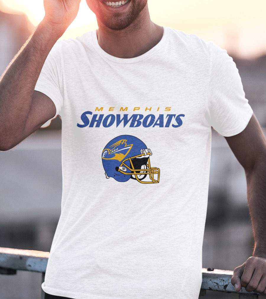 Memphis Showboats Vintage Helmet T-Shirt
