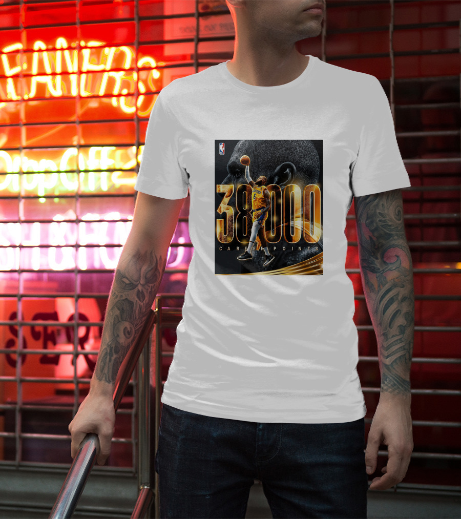 NBA Lebron James 38000 Career Points Achievement T-Shirt