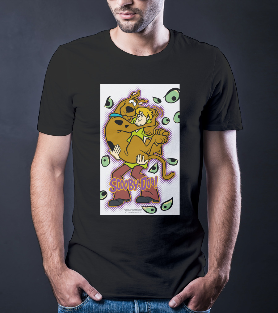Scooby-Doo Shaggy Hug Surrounded By Eyes T-Shirt