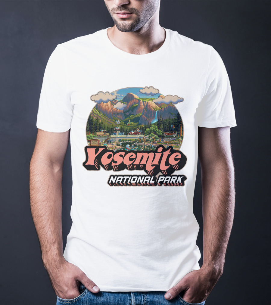 Yosemite National Park Vintage Scenic Mountains And Landscape T-Shirt