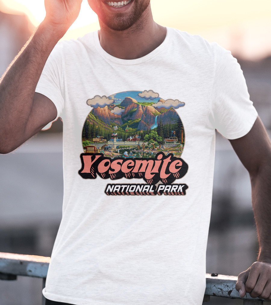 Yosemite National Park Vintage Scenic Mountains And Landscape T-Shirt