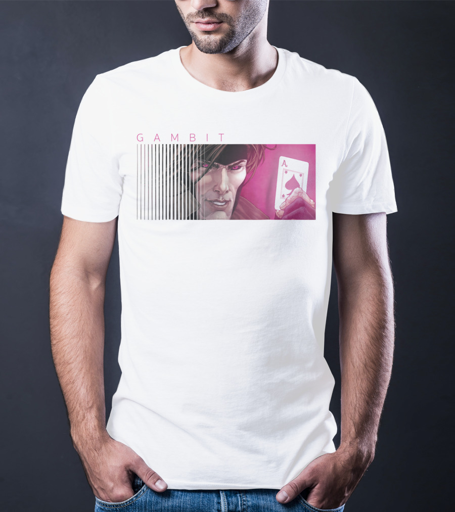 Gambit X-Men Holding Ace Of Spades Card T-Shirt