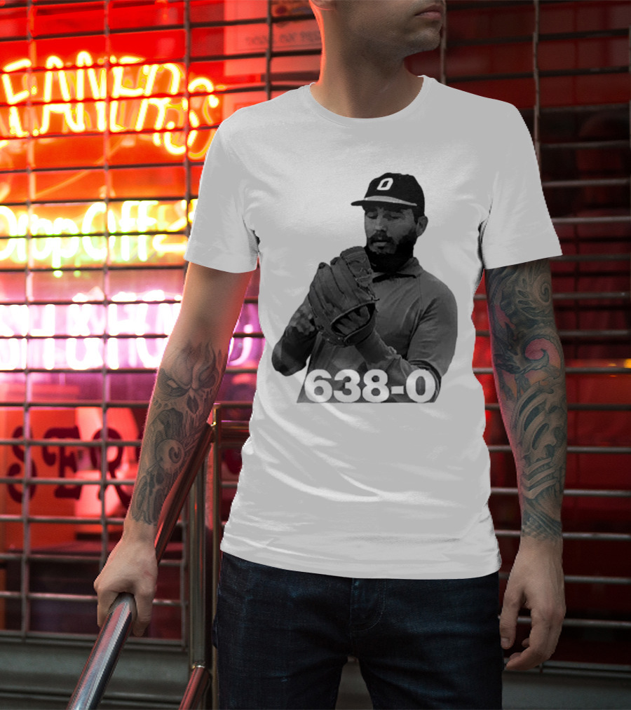 Castro 638-0 Baseball Pitcher Image With Cap Displaying 'O' T-Shirt