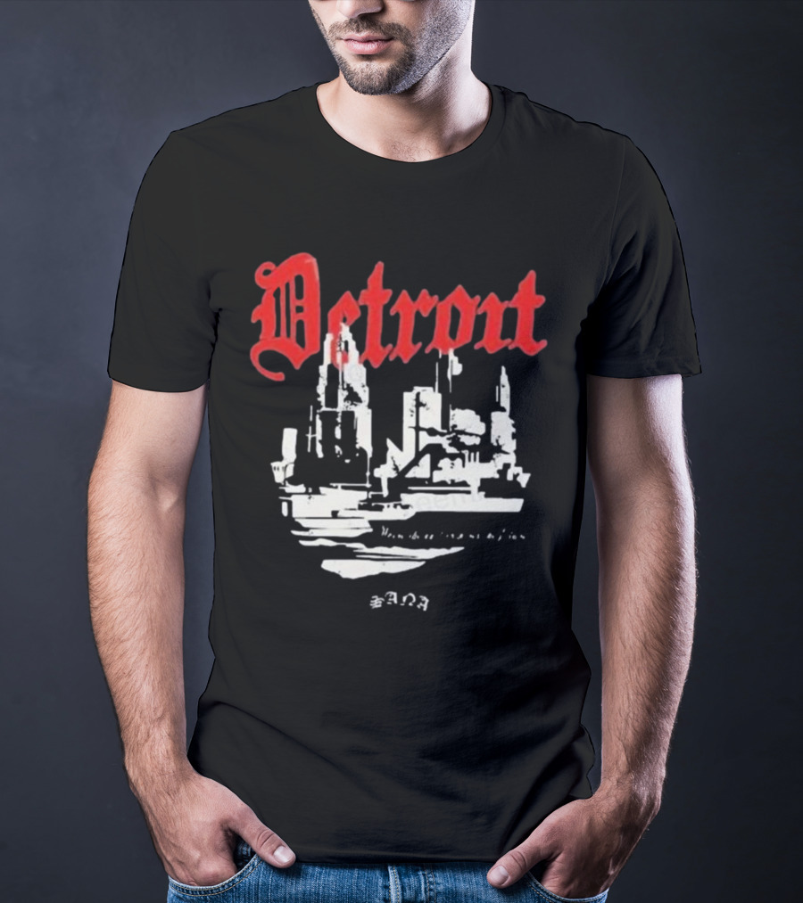 Detrout Cityscape Distressed 3D T-Shirt