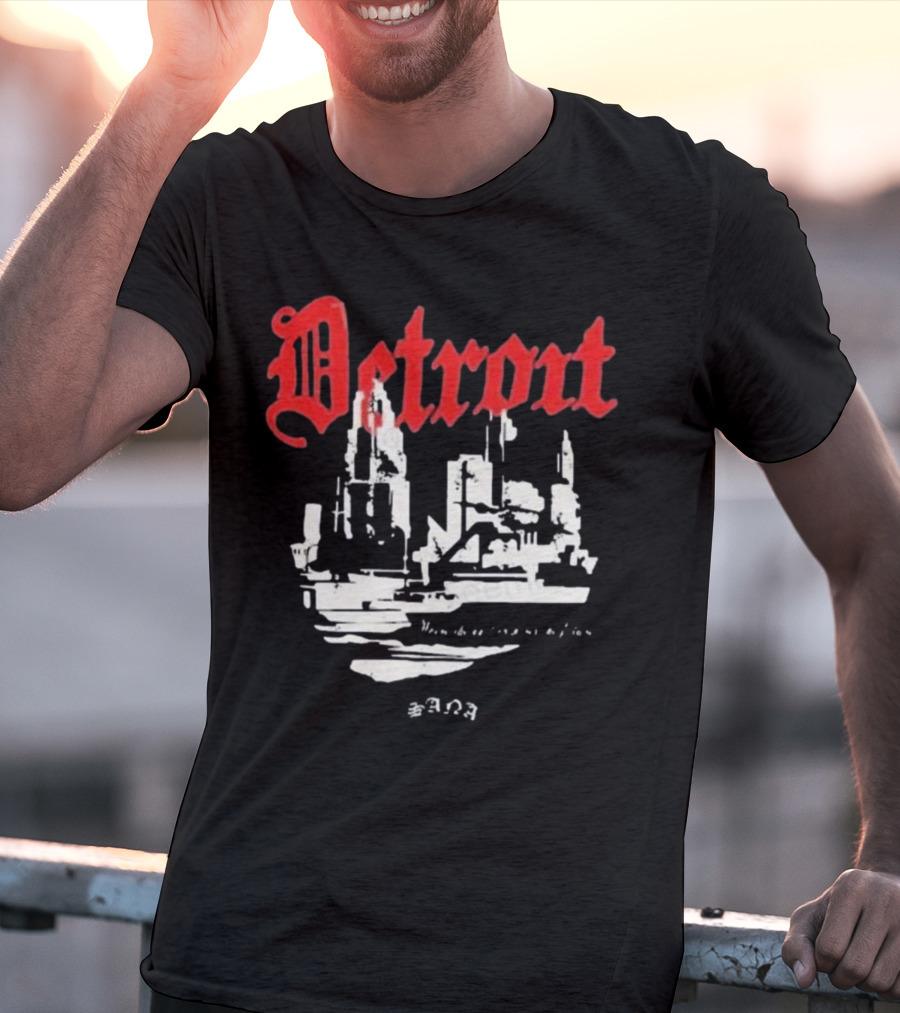 Detrout Cityscape Distressed 3D T-Shirt