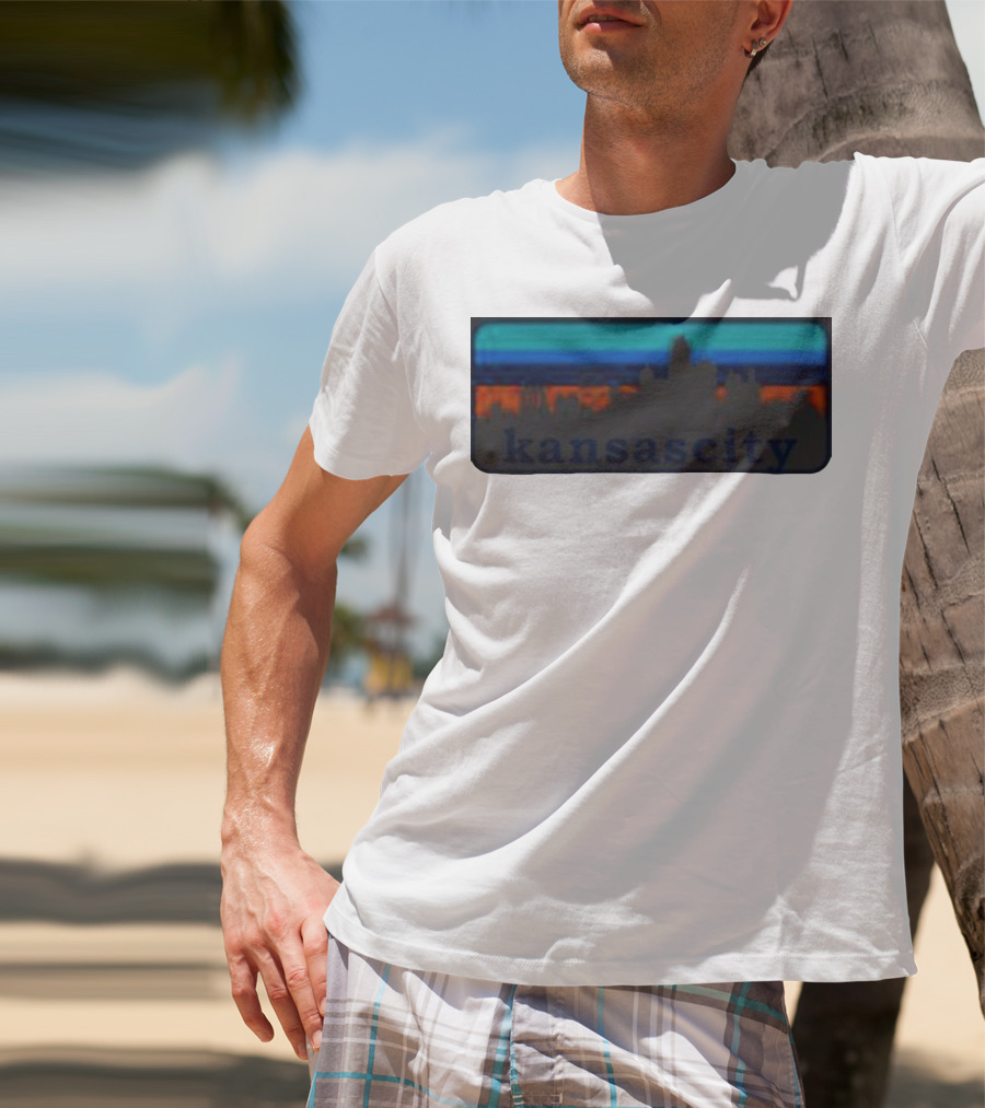 Kansas City Skyline Vintage Retro Sunset T-Shirt