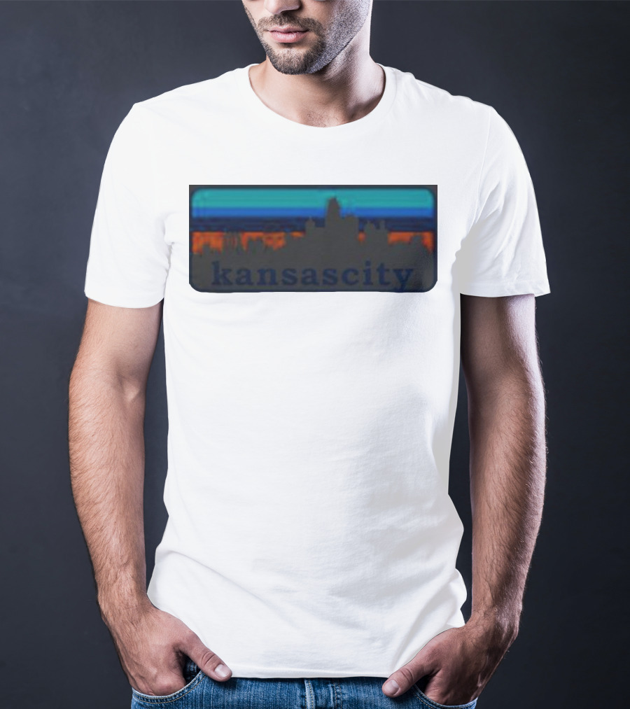 Kansas City Skyline Vintage Retro Sunset T-Shirt