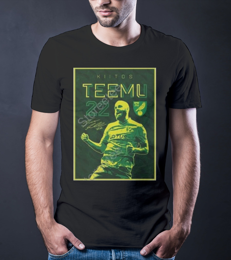 Kiitos Teemu 22 Norwich City Football Green Yellow T-Shirt