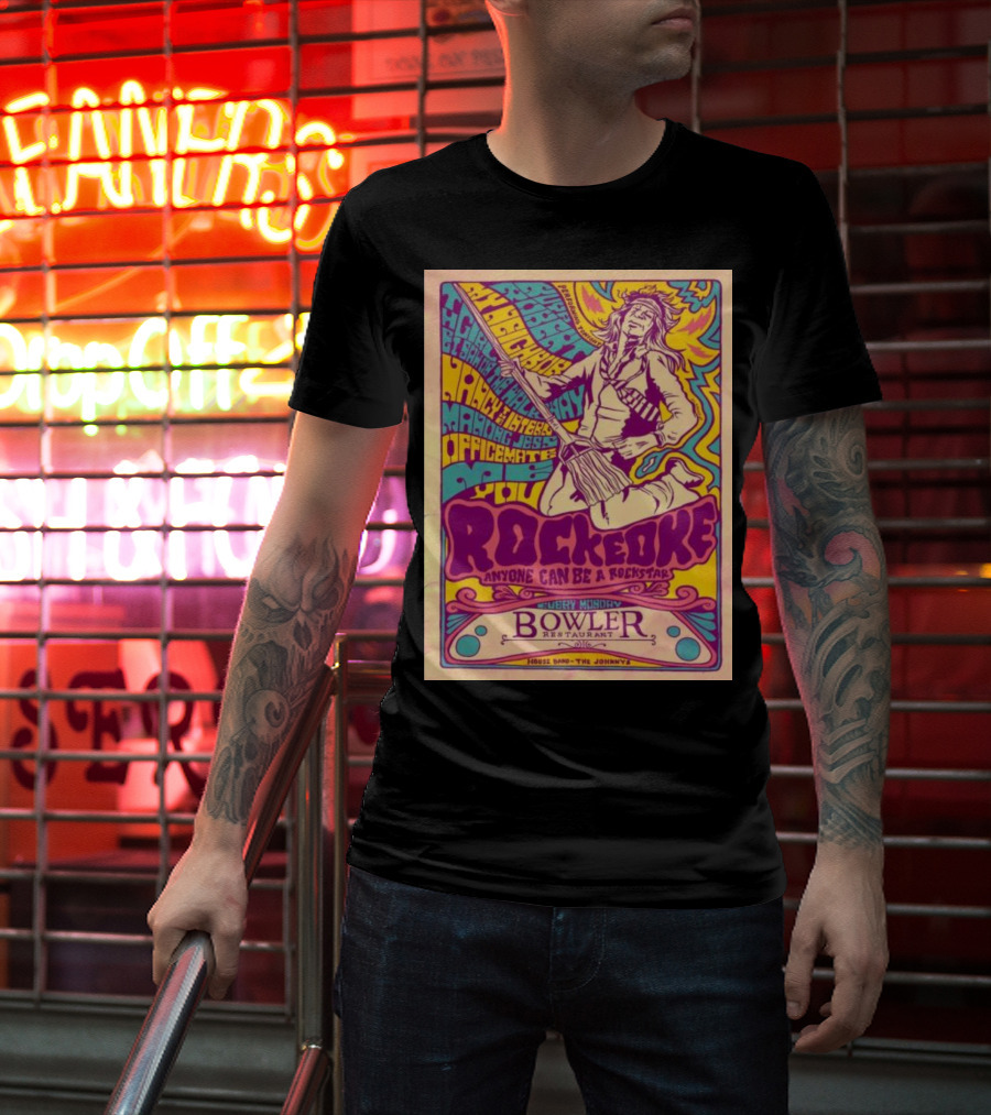 Rockeoke Anyone Can Be A Rockstar Every Monday At Bowler Restaurant T-Shirt