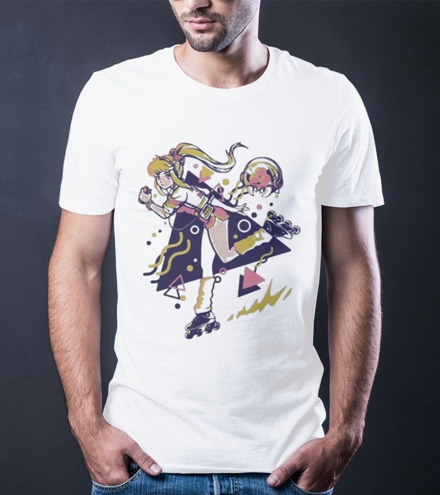 Roller Skating Anime Style 80s Inspired T-Shirt