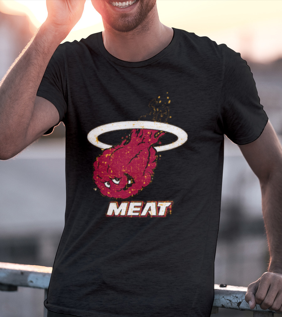 Miami Meat Hunger Force Flaming Meatball Halo T-Shirt
