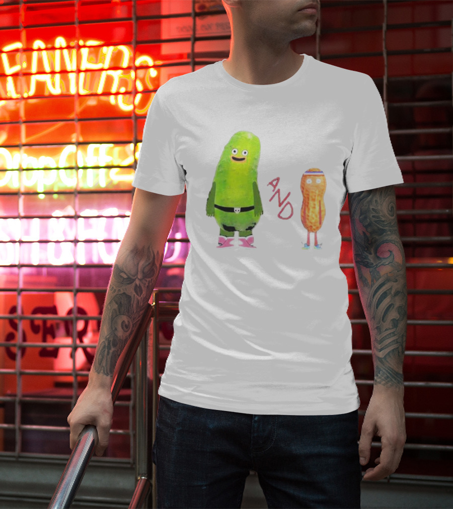 Pickle And Peanut Cucumber Cartoon Characters T-Shirt