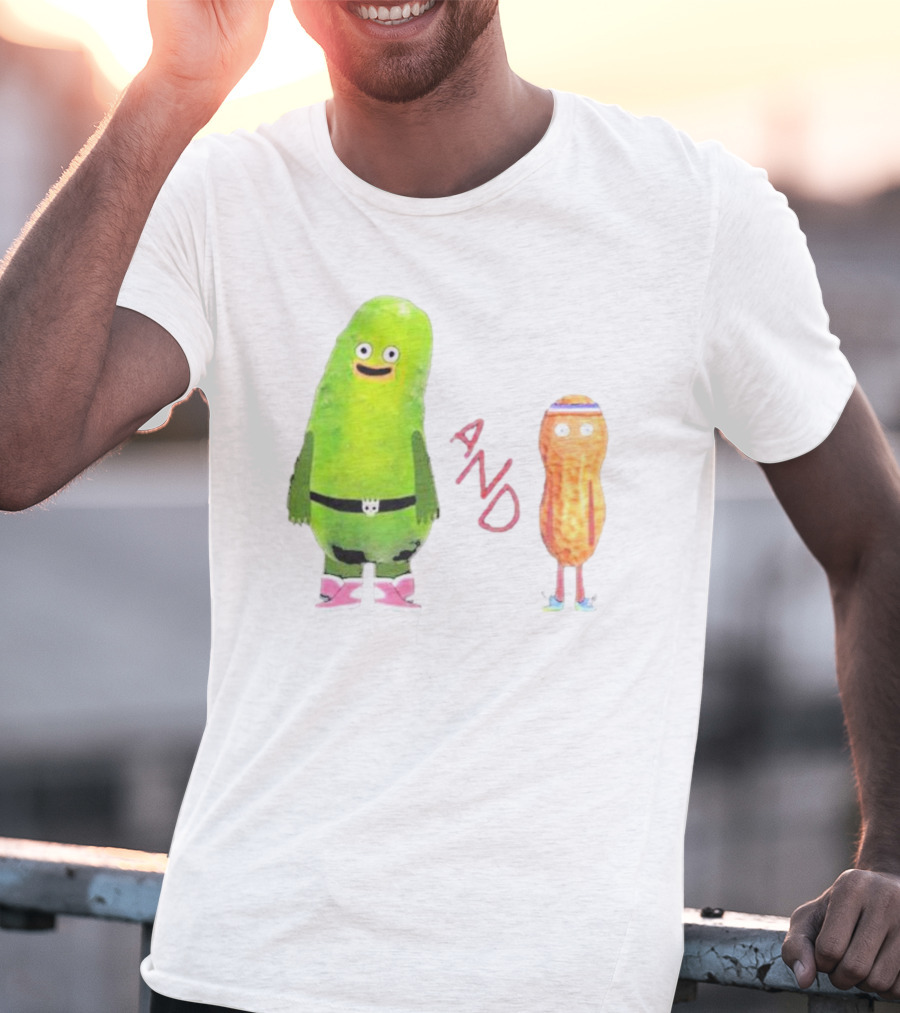 Pickle And Peanut Cucumber Cartoon Characters T-Shirt