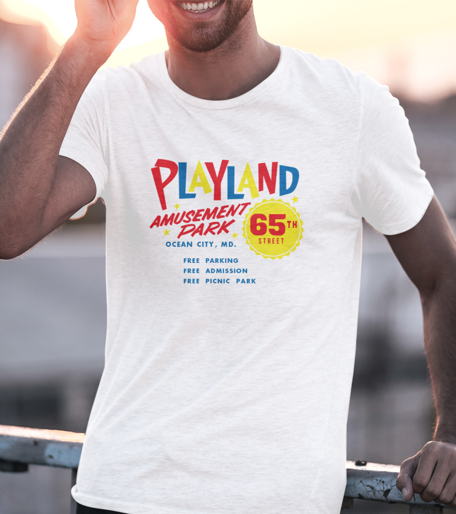 Playland Amusement Park 65th Street Ocean City MD Free Parking Admission Picnic Park T-Shirt