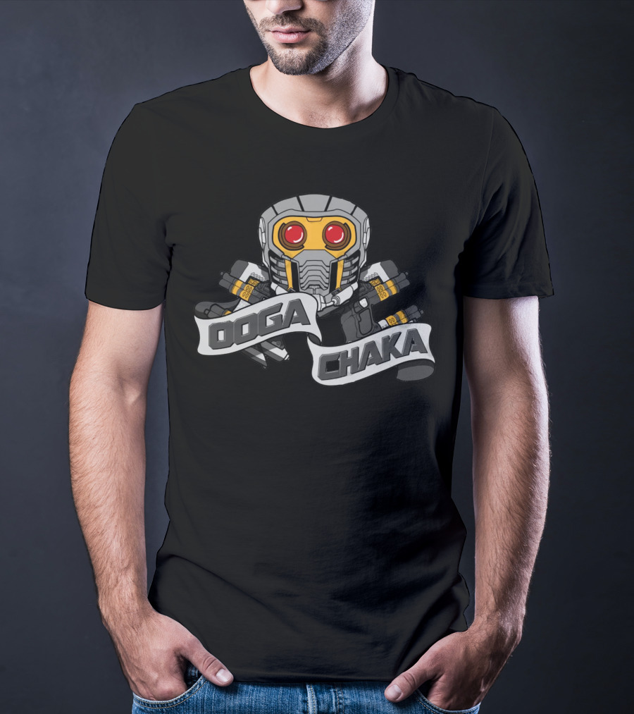 Ooga Chaka Guardians Of The Galaxy Star-Lord Helmet T-Shirt