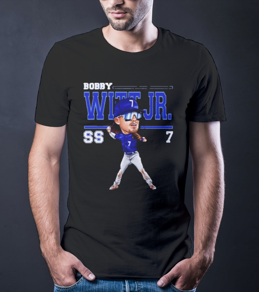 Bobby Witt Jr. SS 7 Kansas City Cartoon Baseball Player T-Shirt