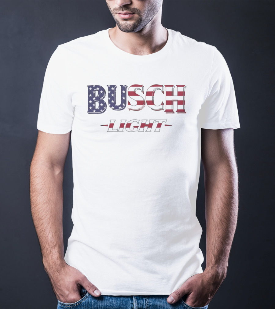Hardy Busch Light American Flag USA T-Shirt