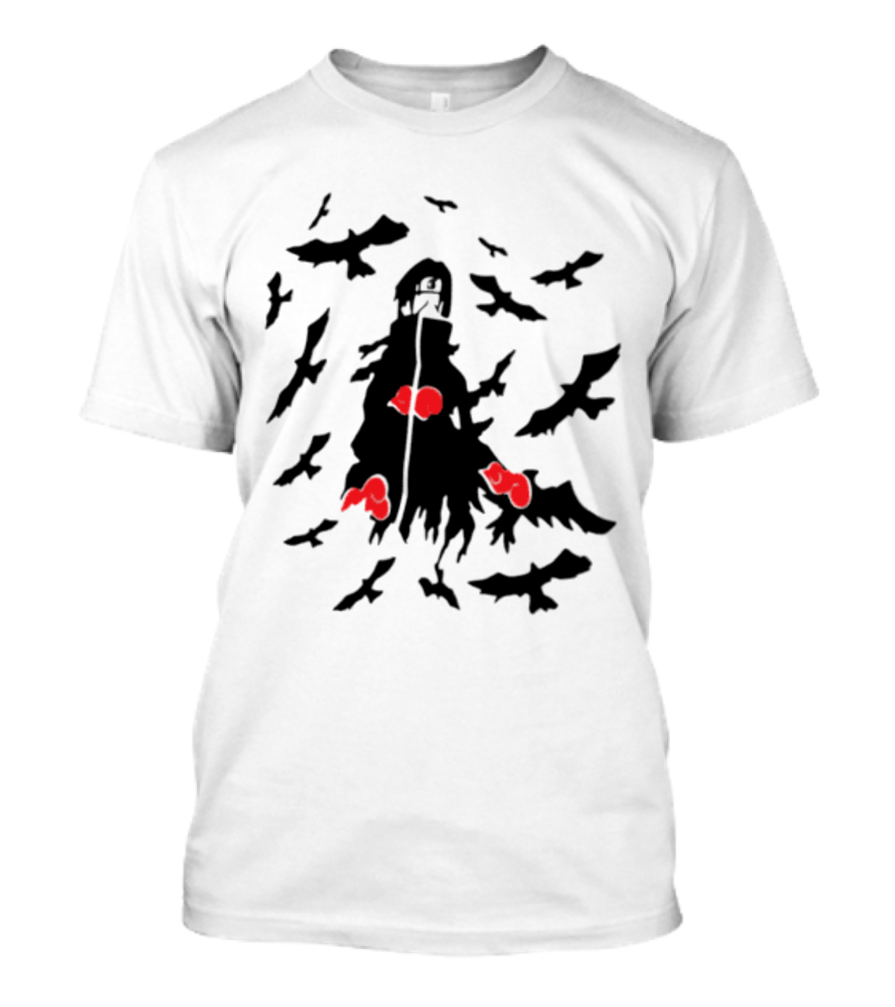 Itachi Uchiha Akatsuki Cloak And Crows With Red Clouds T-Shirt