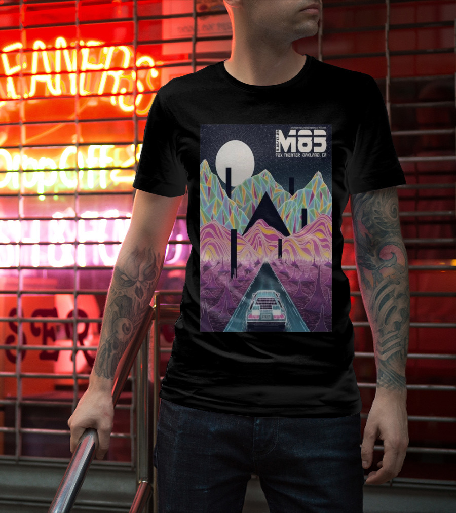 M83 Band Fox Theater Oakland CA May 16 And 17 Retro Futuristic Landscape T-Shirt