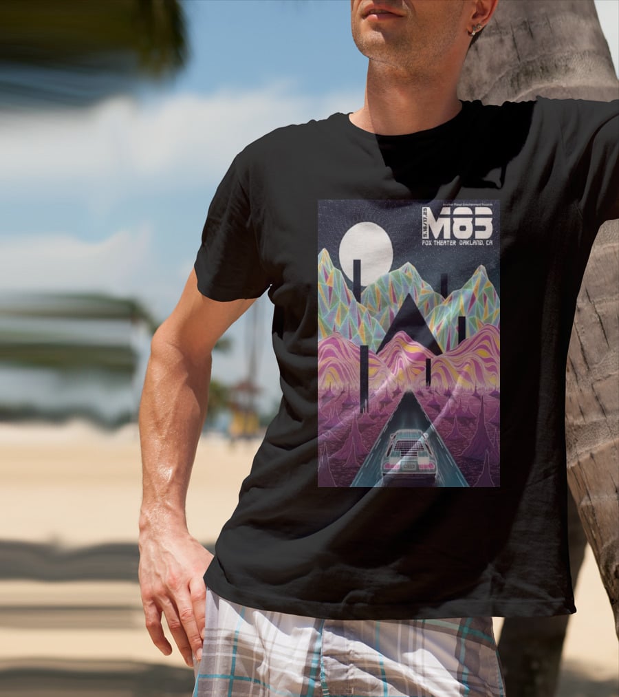 M83 Band Fox Theater Oakland CA May 16 And 17 Retro Futuristic Landscape T-Shirt