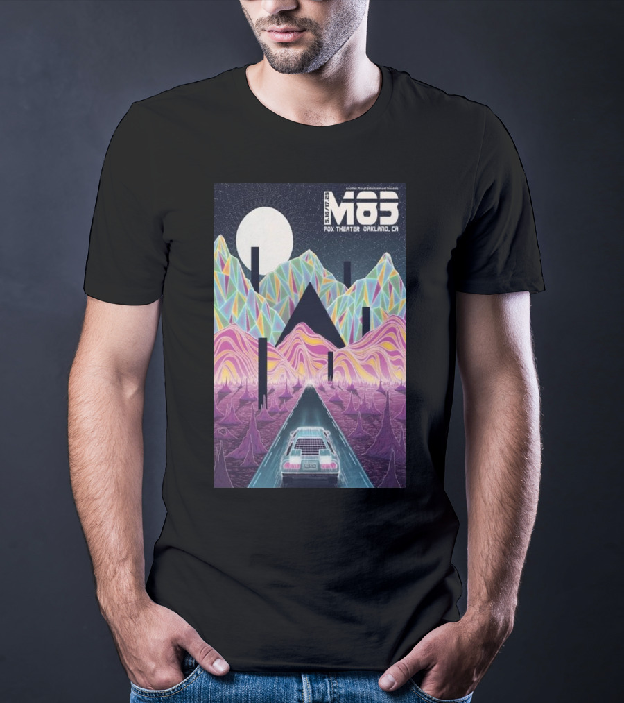 M83 Band Fox Theater Oakland CA May 16 And 17 Retro Futuristic Landscape T-Shirt