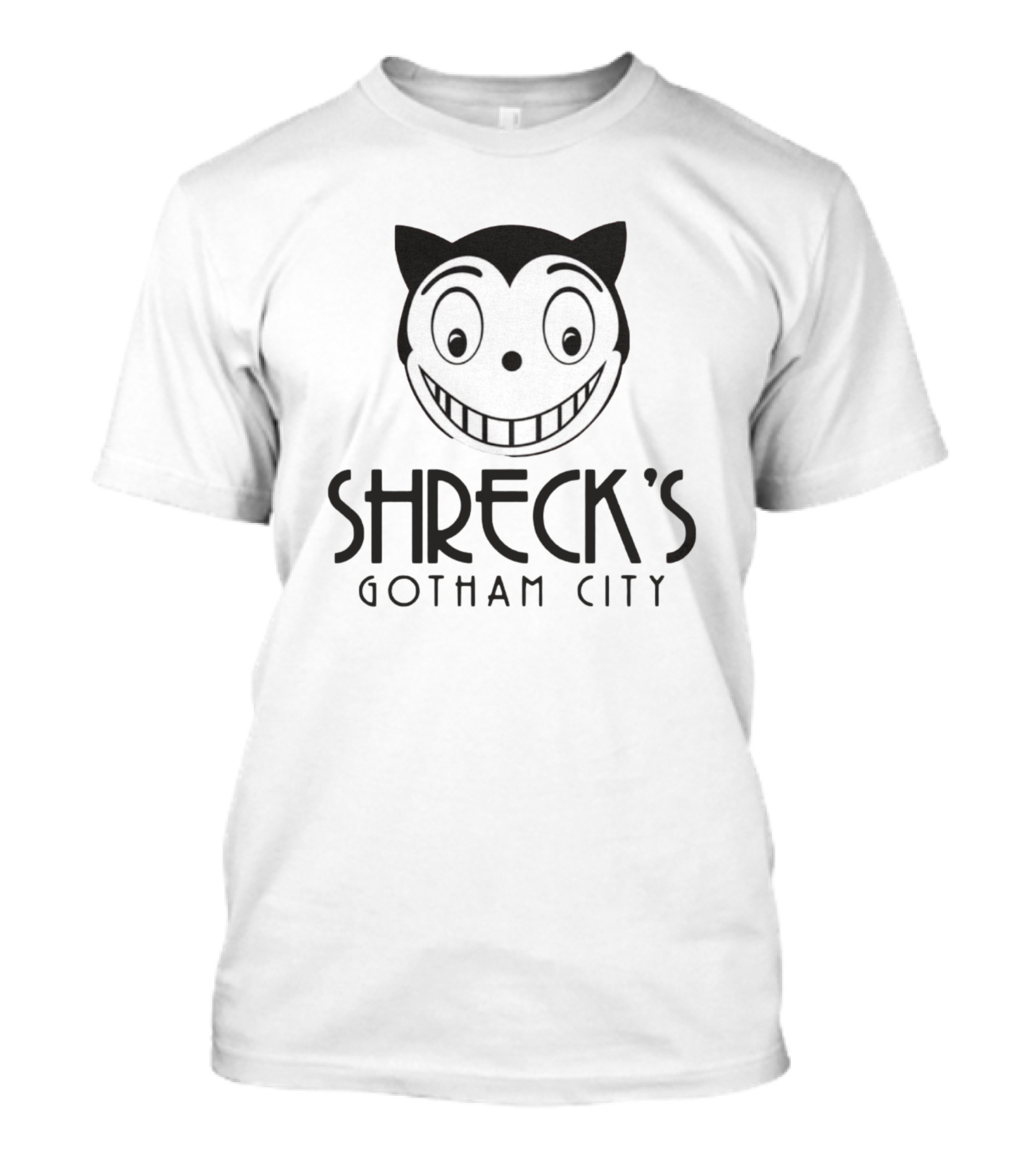Shreck's Gotham City Smiling Cat Face T-Shirt