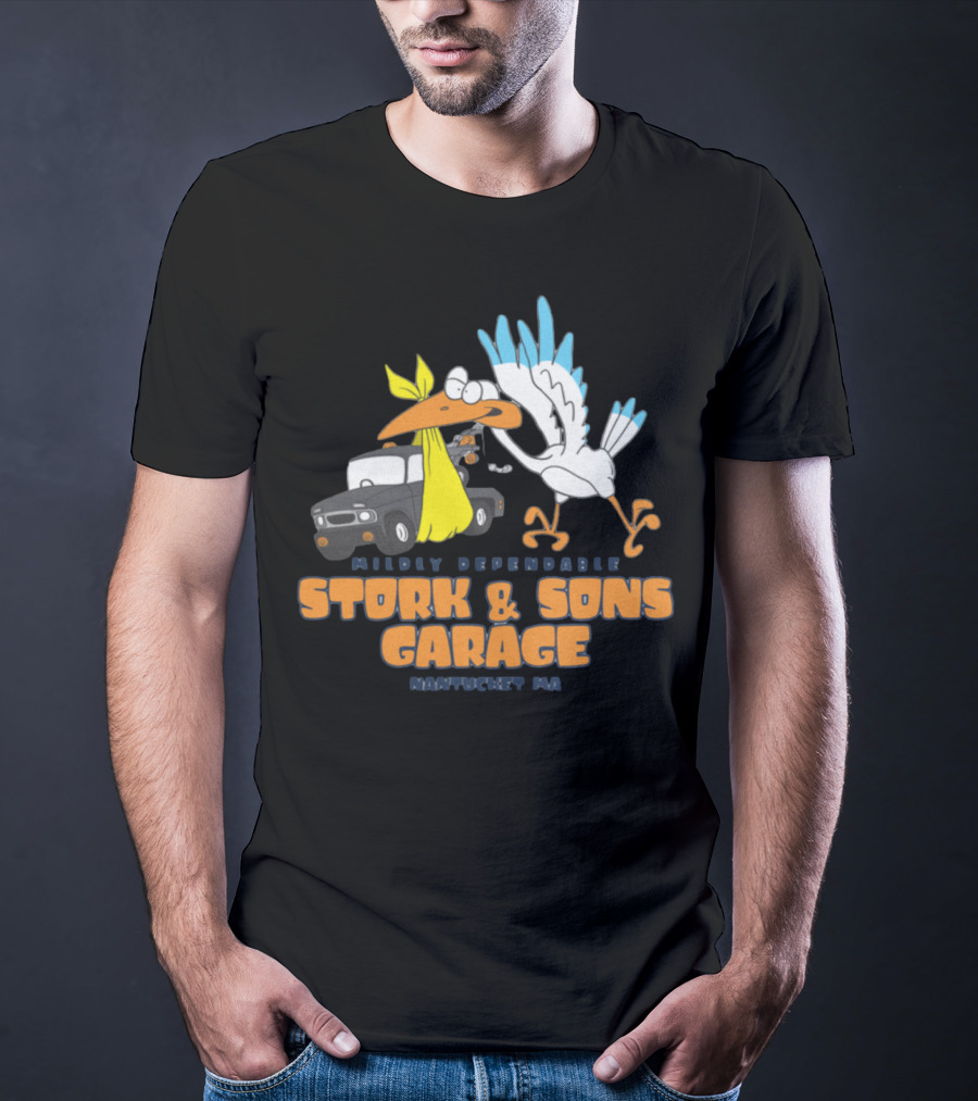 Mildly Dependable Stork And Sons Garage Pawtucket RI T-Shirt