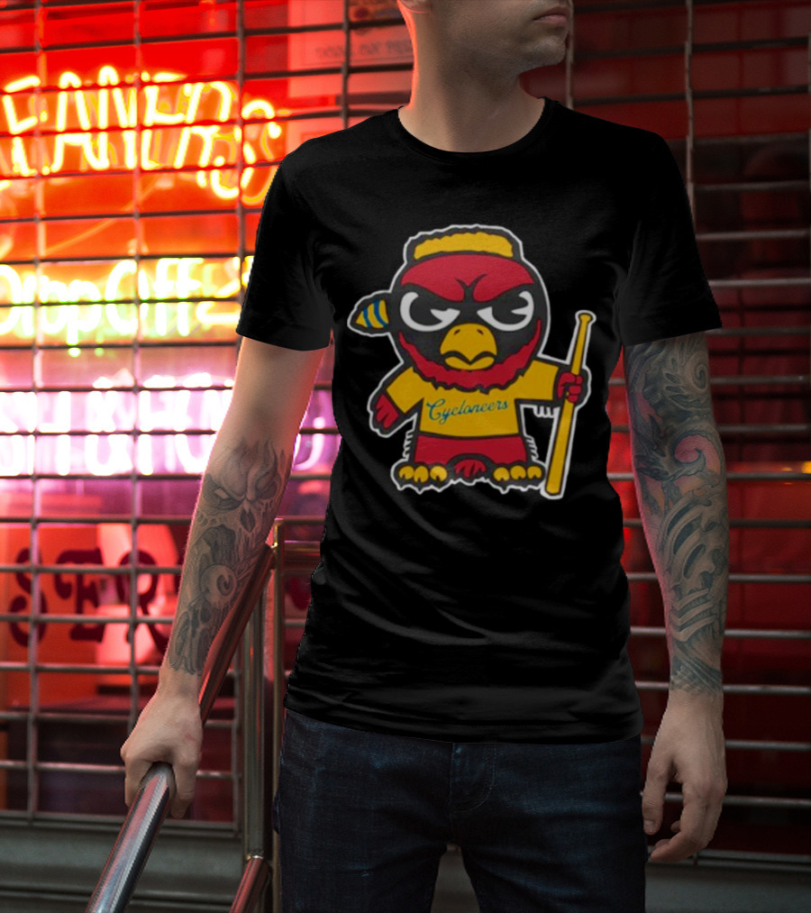 Cycloneers Bird Mascot Holding Baseball Bat T-Shirt