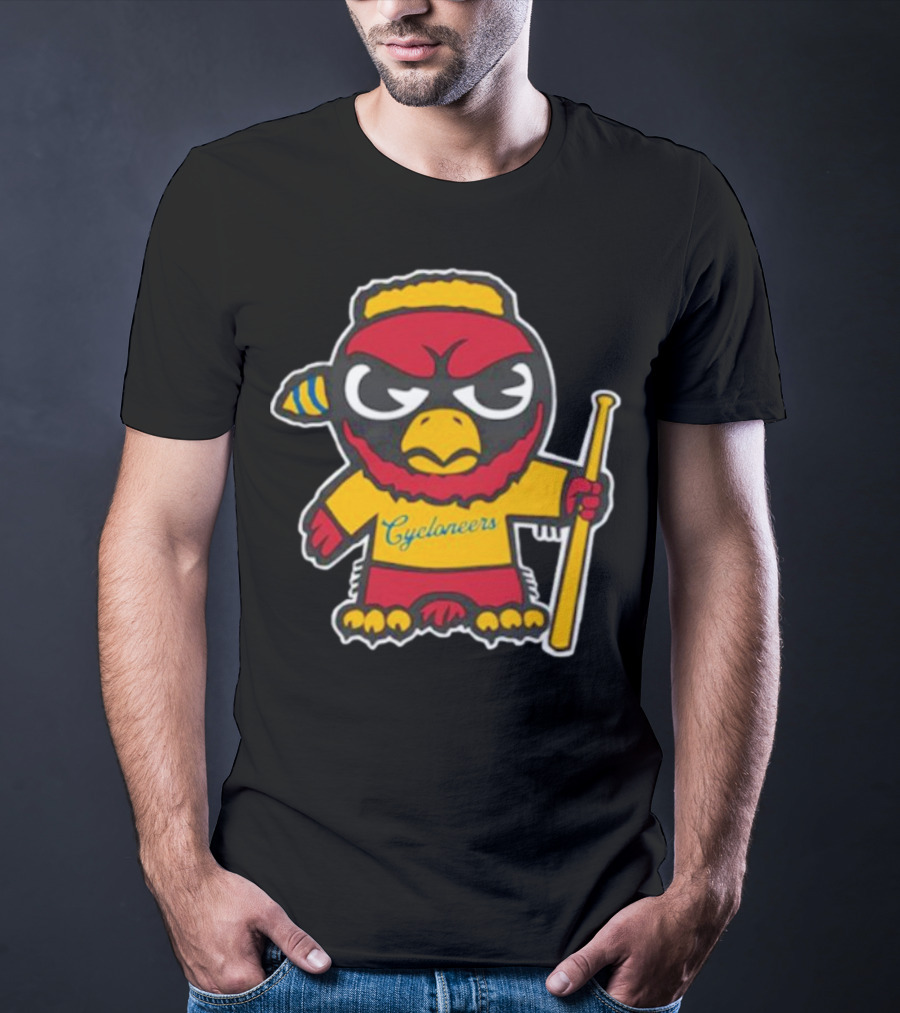 Cycloneers Bird Mascot Holding Baseball Bat T-Shirt