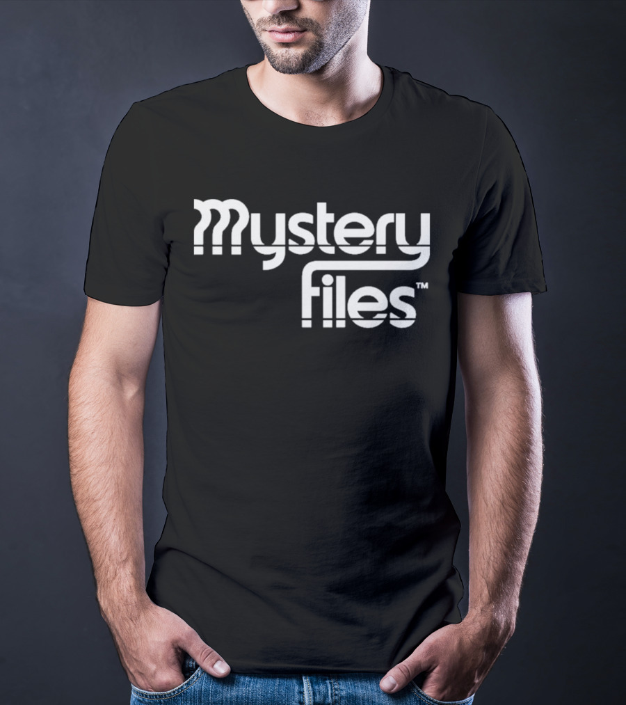 Mystery Files Retro Style Geometric Text T-Shirt