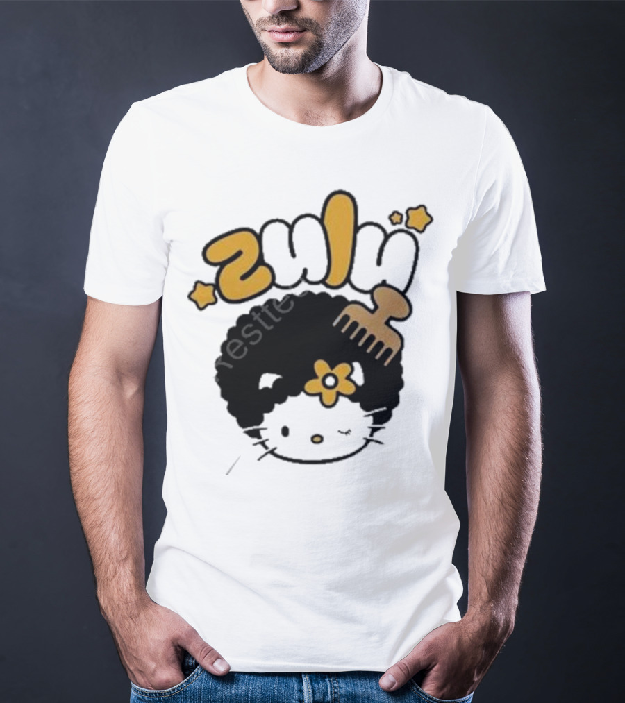 Zulu Kitty Afro Comb And Star T-Shirt
