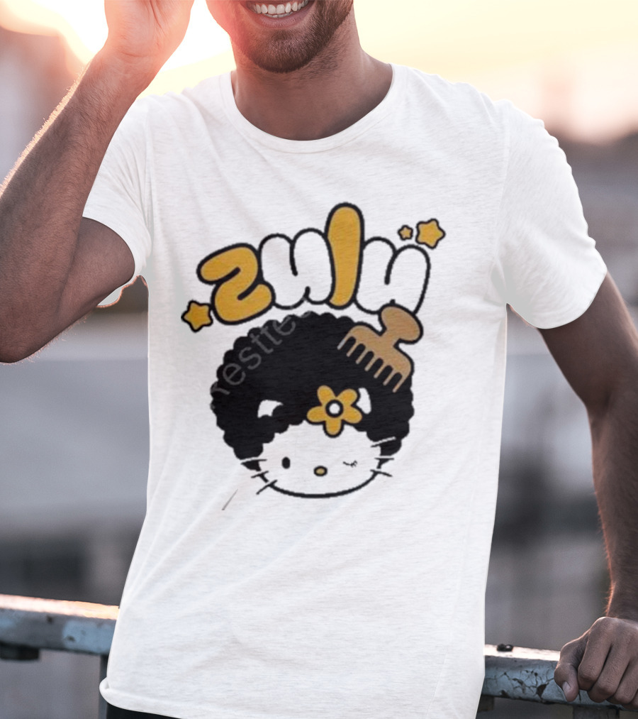 Zulu Kitty Afro Comb And Star T-Shirt
