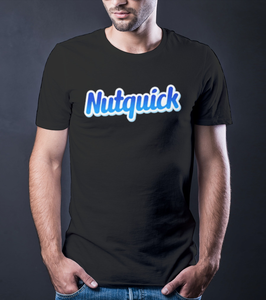 Nutquick Logo Retro Sports Branding T-Shirt