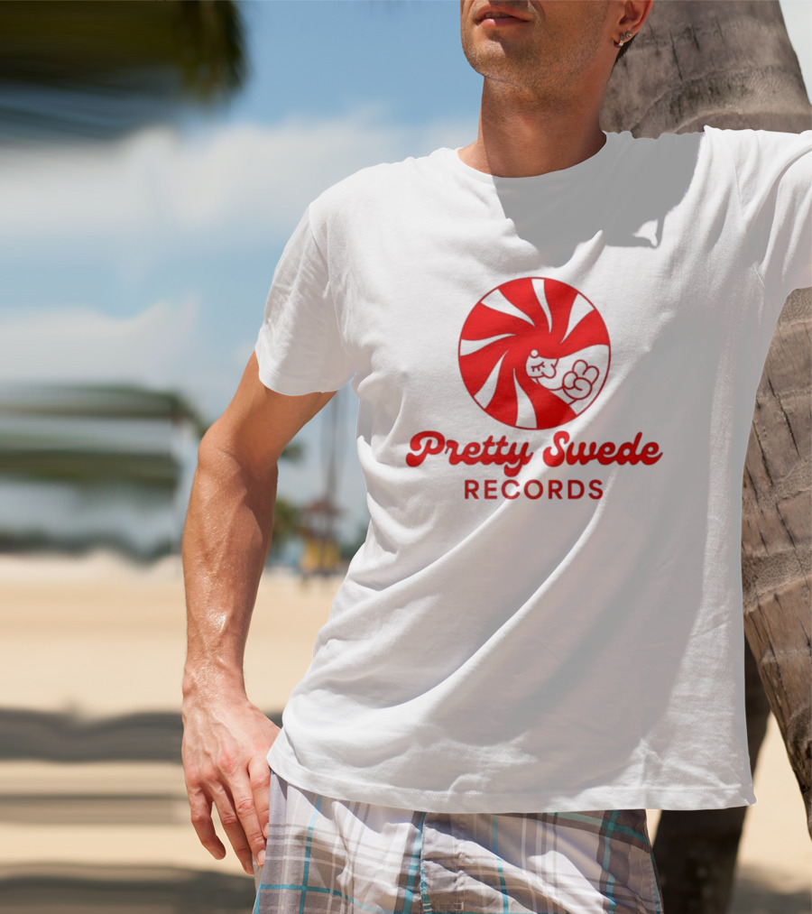 Pretty Swede Records Red Swirl And Hand T-Shirt