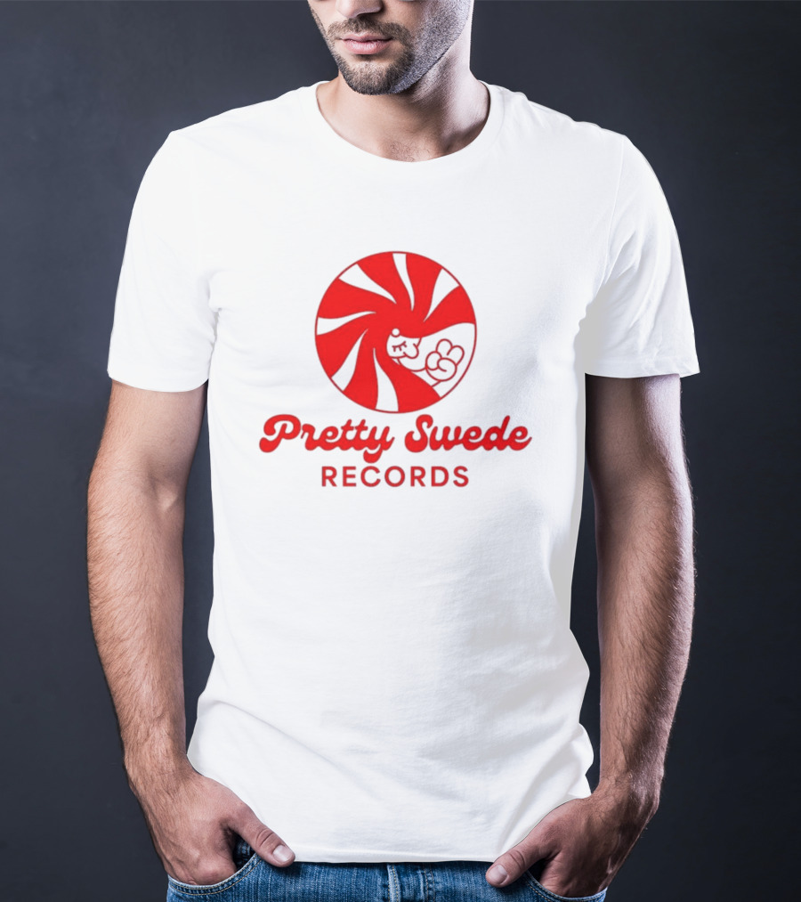 Pretty Swede Records Red Swirl And Hand T-Shirt