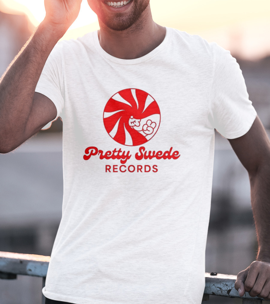Pretty Swede Records Red Swirl And Hand T-Shirt