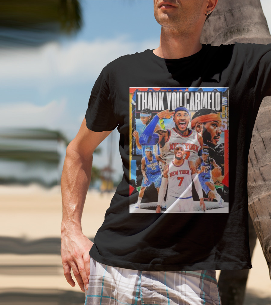 Thank You Carmelo New York 7 Denver 15 Basketball T-Shirt