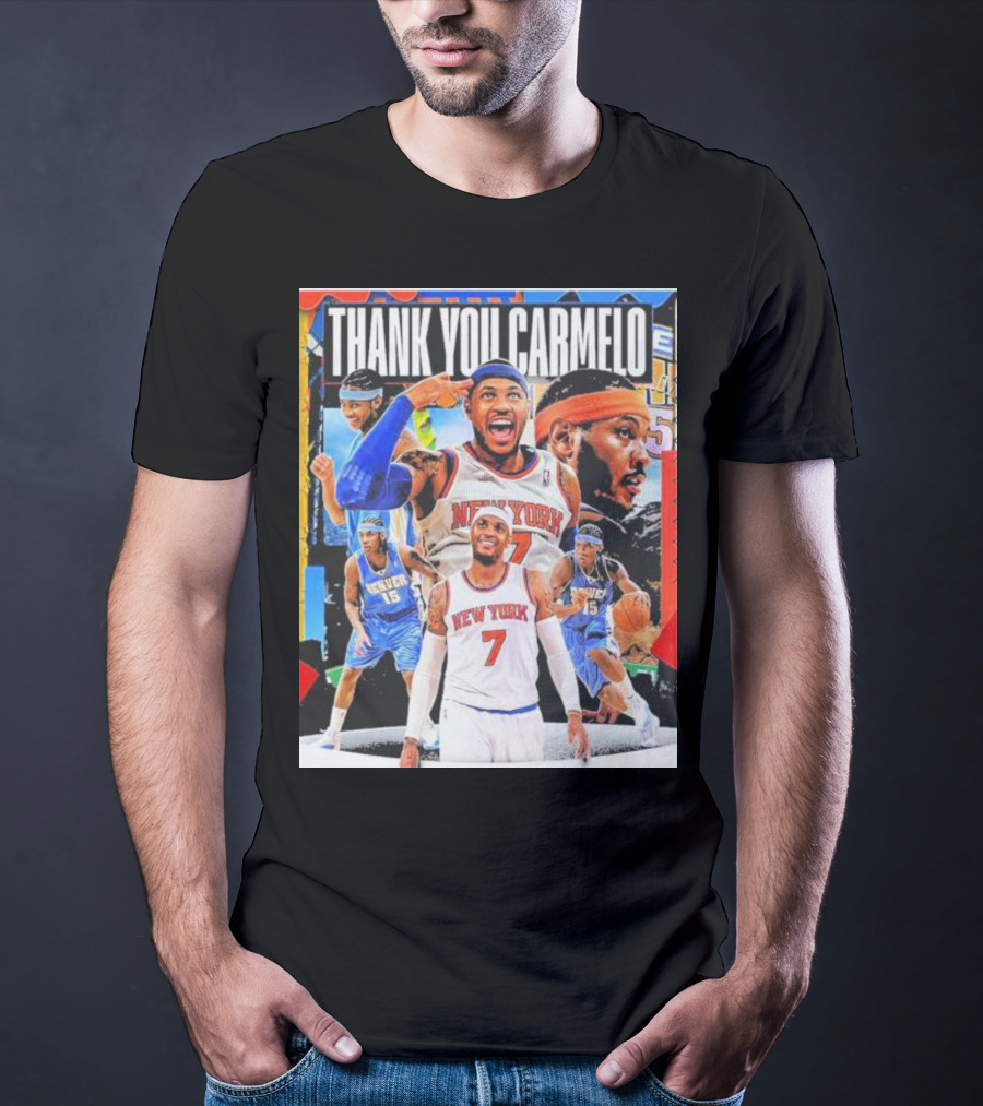 Thank You Carmelo New York 7 Denver 15 Basketball T-Shirt