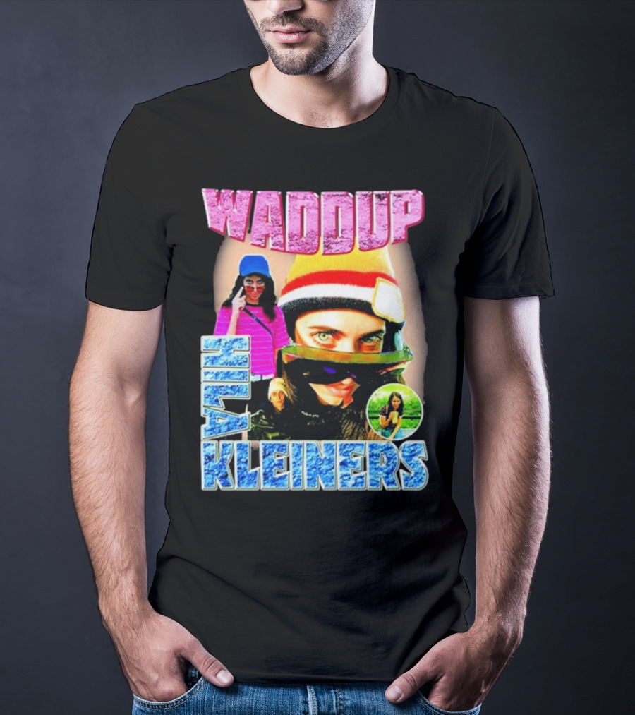 Waddup Hila Kleiners Colorful Ski Mask And Sunglasses Collage T-Shirt