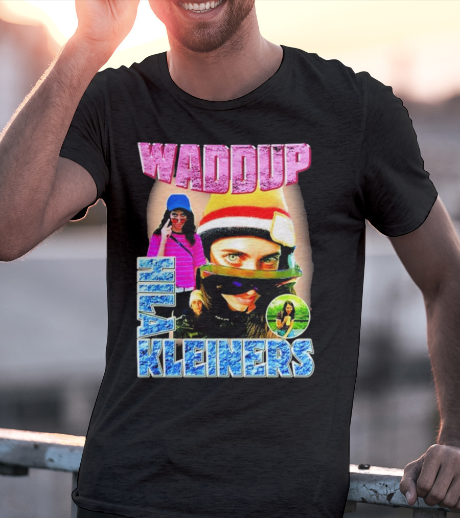 Waddup Hila Kleiners Colorful Ski Mask And Sunglasses Collage T-Shirt